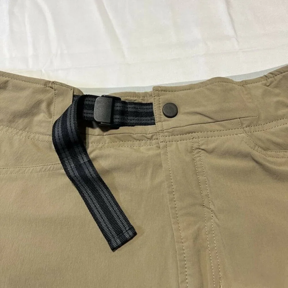 Mountain Hardwear Hiking Pants Beige Stretch Belted Buckle Pockets Flat Front XL - Picture 2 of 10